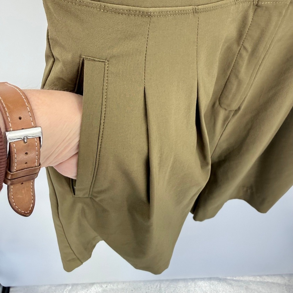 Athleta Brooklyn Utility Romper Olive Green Sleeveless Zip Front 4T TALL - Picture 5 of 6